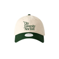 Beige and green cap with 'The City University of New York' text on a light gray background